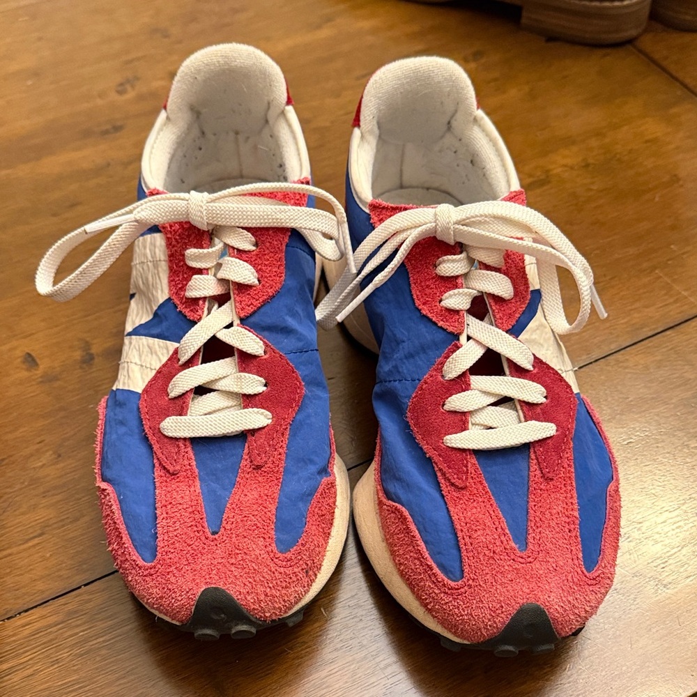 Vibrant Red and Blue Kids Sneakers